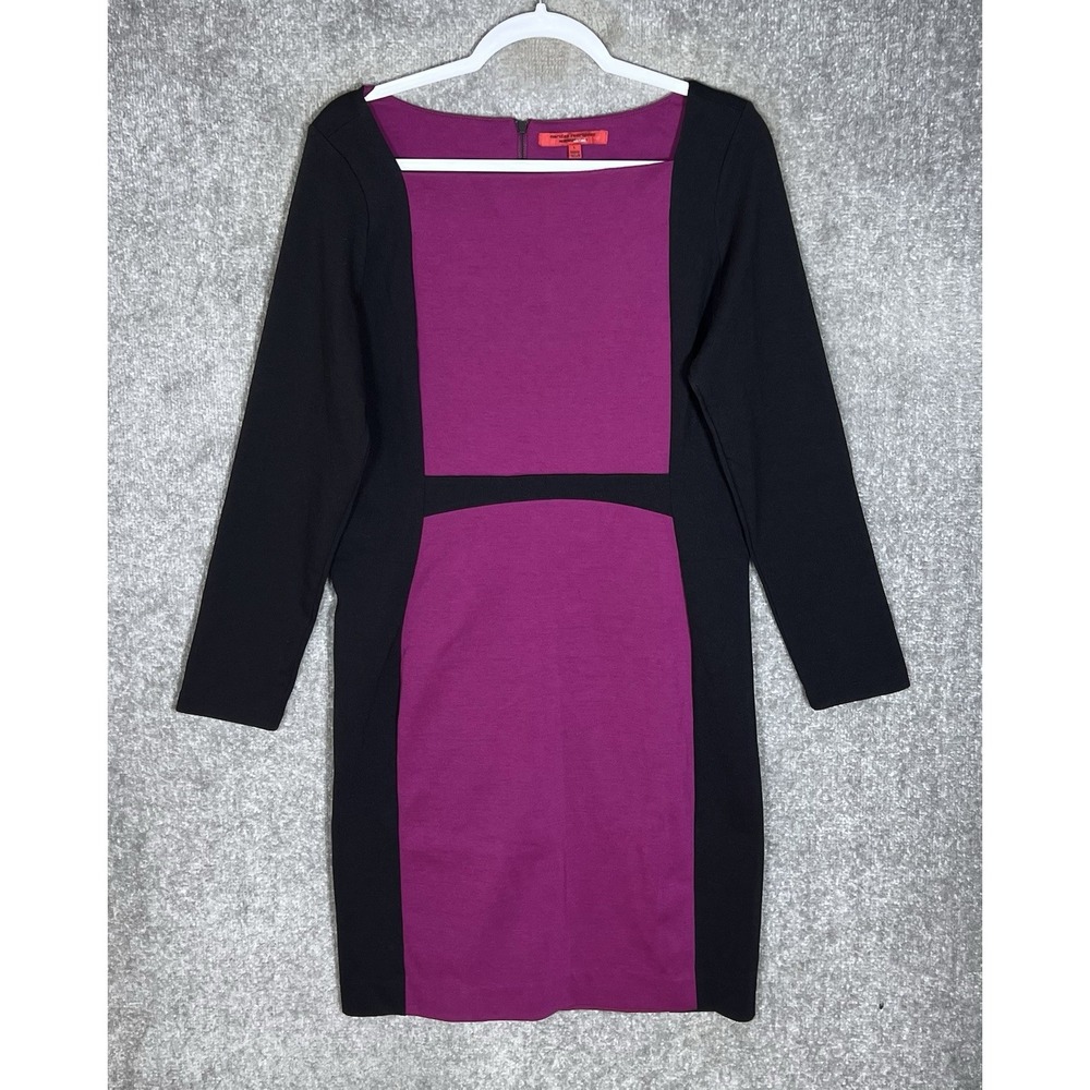 Narciso Rodriguez for Design Nation Colorblock Dress Womens Sz L Mulberry Black